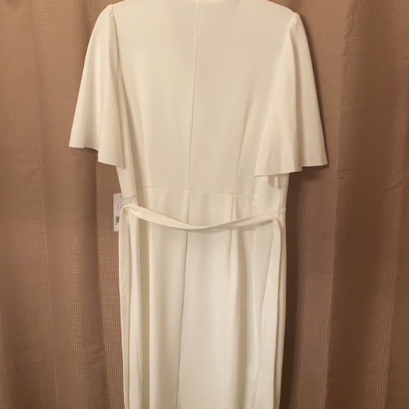 NWT Donna Morgan Ivory Faux Wrap Dress Sz 16 - Picture 7 of 10